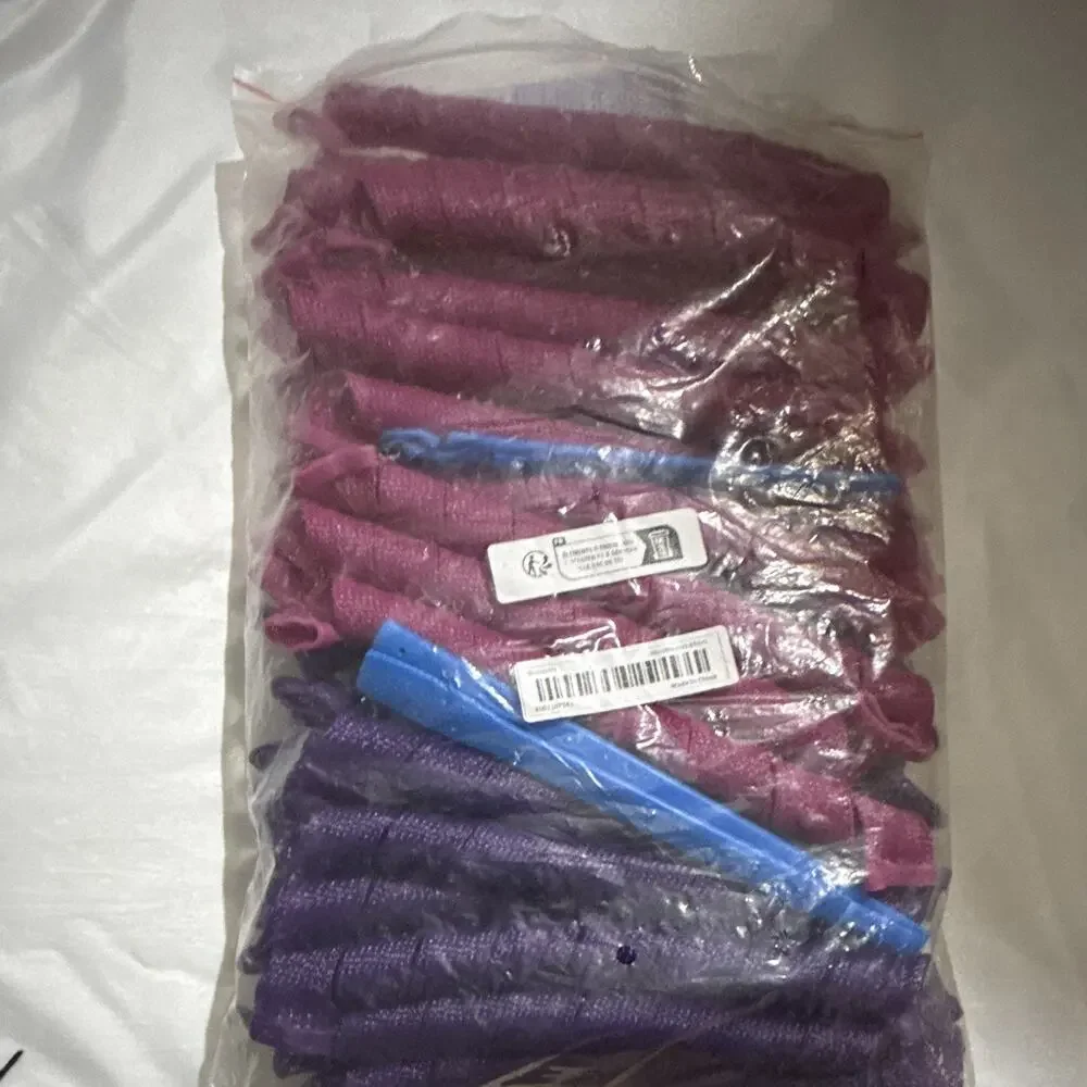 Synthetic Crochet Braid Hair Extension Curly Pink Purple, 36 Extensions 11-20in